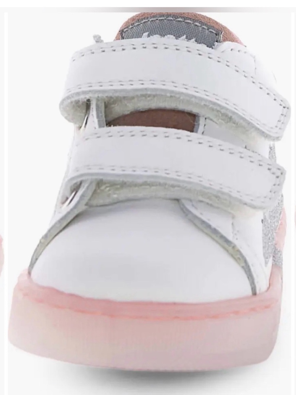 NWT Naturino Falcotto Salazar 3 VL Sneaker in White/ Pink/ Silver - Picture 5 of 14